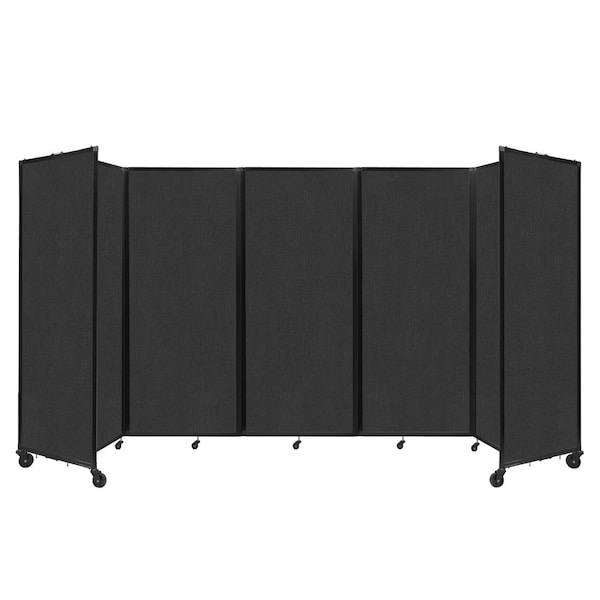 Room Divider 360 Folding Portable Partition 14' x 6'10" Black Fabric